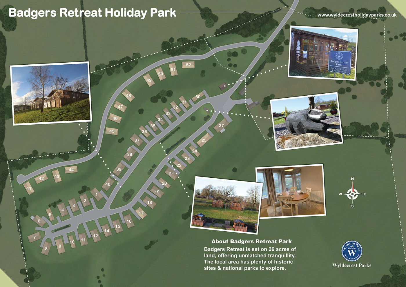 Badgers Retreat Holiday Park Map