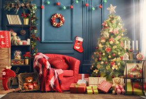 Holiday Home and Christmas Tree Image