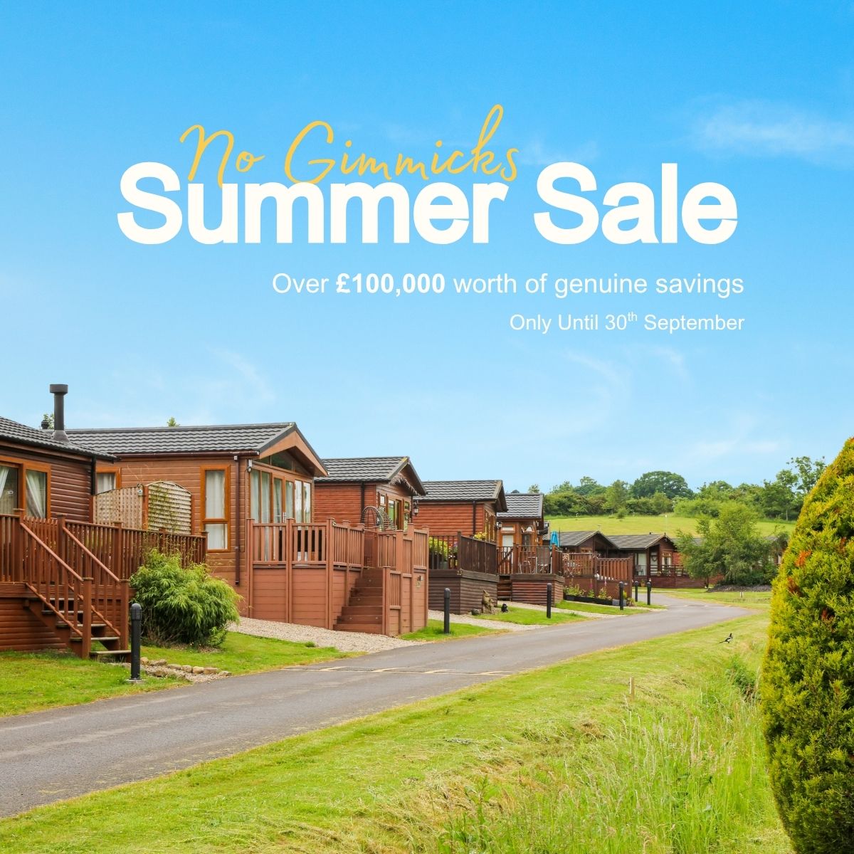 No Gimmicks - Summer Sale with text - Wyldecrest Holiday Parks mobile Version