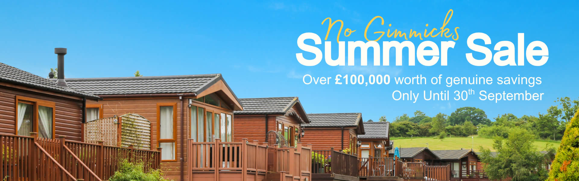 No Gimmicks - Summer Sale with text - Wyldecrest Holiday Parks